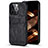 Soft Luxury Leather Snap On Case Cover A14 for Apple iPhone 14 Pro Max Black