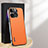 Soft Luxury Leather Snap On Case Cover AT1 for Apple iPhone 14 Pro Max Orange