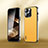 Soft Luxury Leather Snap On Case Cover AT6 for Apple iPhone 13 Pro Max Yellow