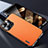 Soft Luxury Leather Snap On Case Cover AT7 for Apple iPhone 13 Pro Orange
