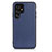 Soft Luxury Leather Snap On Case Cover B01H for Samsung Galaxy S23 Ultra 5G Blue
