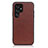Soft Luxury Leather Snap On Case Cover B01H for Samsung Galaxy S23 Ultra 5G Brown