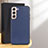 Soft Luxury Leather Snap On Case Cover B01H for Samsung Galaxy S24 5G Blue