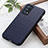 Soft Luxury Leather Snap On Case Cover B02H for Oppo Reno6 Pro 5G Blue