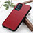 Soft Luxury Leather Snap On Case Cover B02H for Oppo Reno6 Pro 5G Red