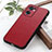 Soft Luxury Leather Snap On Case Cover B02H for Oppo Reno7 SE 5G Red