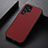 Soft Luxury Leather Snap On Case Cover B02H for Samsung Galaxy S21 Ultra 5G Red