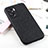 Soft Luxury Leather Snap On Case Cover B03H for OnePlus Nord N300 5G Black