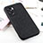 Soft Luxury Leather Snap On Case Cover B03H for Oppo A57 5G Black