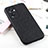 Soft Luxury Leather Snap On Case Cover B03H for Oppo Reno7 SE 5G Black