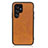 Soft Luxury Leather Snap On Case Cover B03H for Samsung Galaxy S21 Ultra 5G Brown