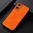 Soft Luxury Leather Snap On Case Cover B06H for Oppo A76 Orange