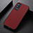 Soft Luxury Leather Snap On Case Cover B07H for Oppo Reno6 Pro 5G Red