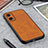 Soft Luxury Leather Snap On Case Cover B08H for Oppo A76 Brown