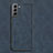 Soft Luxury Leather Snap On Case Cover C01 for Samsung Galaxy S22 5G Blue