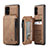 Soft Luxury Leather Snap On Case Cover C01S for Samsung Galaxy M40S Light Brown