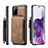 Soft Luxury Leather Snap On Case Cover C01S for Samsung Galaxy S20 Plus 5G Light Brown