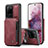Soft Luxury Leather Snap On Case Cover C01S for Samsung Galaxy S20 Ultra Red