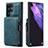 Soft Luxury Leather Snap On Case Cover C01S for Samsung Galaxy S21 Ultra 5G Blue