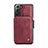 Soft Luxury Leather Snap On Case Cover C02S for Samsung Galaxy S22 Plus 5G Red