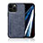 Soft Luxury Leather Snap On Case Cover DY1 for Apple iPhone 13 Pro Blue