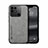 Soft Luxury Leather Snap On Case Cover DY1 for Xiaomi Redmi 10C 4G Gray