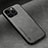 Soft Luxury Leather Snap On Case Cover DY2 for Apple iPhone 14 Pro Max Gray