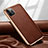 Soft Luxury Leather Snap On Case Cover for Apple iPhone 12 Pro Max Brown