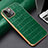 Soft Luxury Leather Snap On Case Cover for Apple iPhone 13 Mini Green