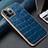 Soft Luxury Leather Snap On Case Cover for Apple iPhone 13 Pro Max Blue