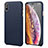 Soft Luxury Leather Snap On Case Cover for Apple iPhone XR Blue