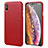 Soft Luxury Leather Snap On Case Cover for Apple iPhone XR Red