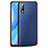 Soft Luxury Leather Snap On Case Cover for Huawei Enjoy 10 Blue