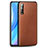 Soft Luxury Leather Snap On Case Cover for Huawei Enjoy 10S Brown