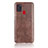 Soft Luxury Leather Snap On Case Cover for Samsung Galaxy A21s Brown