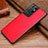 Soft Luxury Leather Snap On Case Cover for Samsung Galaxy S21 Ultra 5G Red