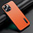 Soft Luxury Leather Snap On Case Cover JB3 for Apple iPhone 13 Pro Orange