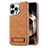 Soft Luxury Leather Snap On Case Cover JD1 for Apple iPhone 14 Pro Brown