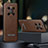 Soft Luxury Leather Snap On Case Cover LD1 for Huawei Mate 40 Pro Brown