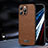 Soft Luxury Leather Snap On Case Cover LD2 for Apple iPhone 13 Pro Brown