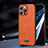 Soft Luxury Leather Snap On Case Cover LD2 for Apple iPhone 13 Pro Max Orange