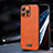 Soft Luxury Leather Snap On Case Cover LD2 for Apple iPhone 13 Pro Orange
