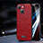 Soft Luxury Leather Snap On Case Cover LD2 for Apple iPhone 13 Red