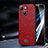 Soft Luxury Leather Snap On Case Cover LD2 for Apple iPhone 14 Plus Red