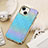 Soft Luxury Leather Snap On Case Cover LD4 for Apple iPhone 14 Plus Blue