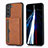 Soft Luxury Leather Snap On Case Cover M03T for Samsung Galaxy S22 Plus 5G