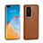 Soft Luxury Leather Snap On Case Cover N04 for Huawei P40 Pro Brown