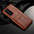 Soft Luxury Leather Snap On Case Cover N06 for Huawei P40 Pro Light Brown