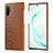 Soft Luxury Leather Snap On Case Cover P02 for Samsung Galaxy Note 10 Plus 5G Brown
