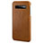 Soft Luxury Leather Snap On Case Cover P02 for Samsung Galaxy S10e Brown